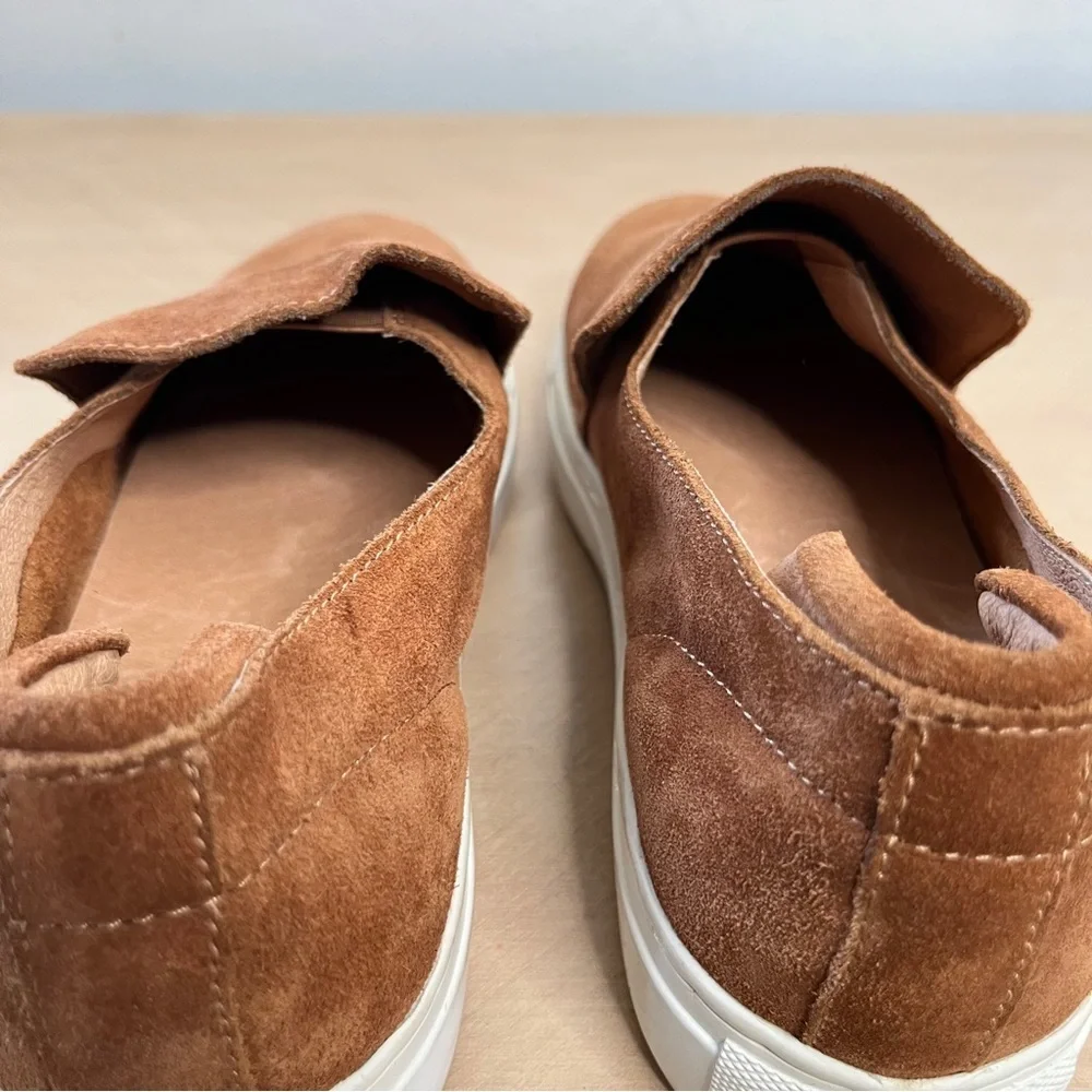 J/Slides Perrie Sneaker Brown Suede Leather Casual Shoe Women's Size 8